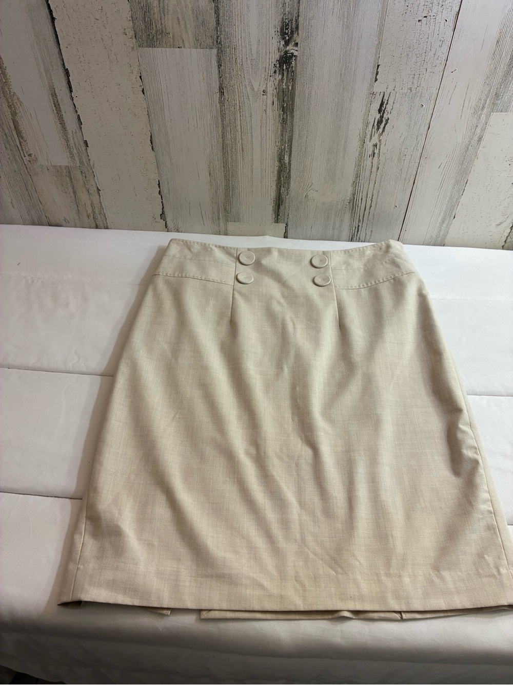 The Limited Cream Pencil Skirt with Button Detail Women’s Sz 6